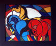 $page.level.title: Mosaikkunst: Omage an Franz Marc: Kleine,bunte Pferde