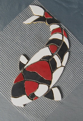 Mosaike auf Netz: Mosaik: Koi Maruten Showa